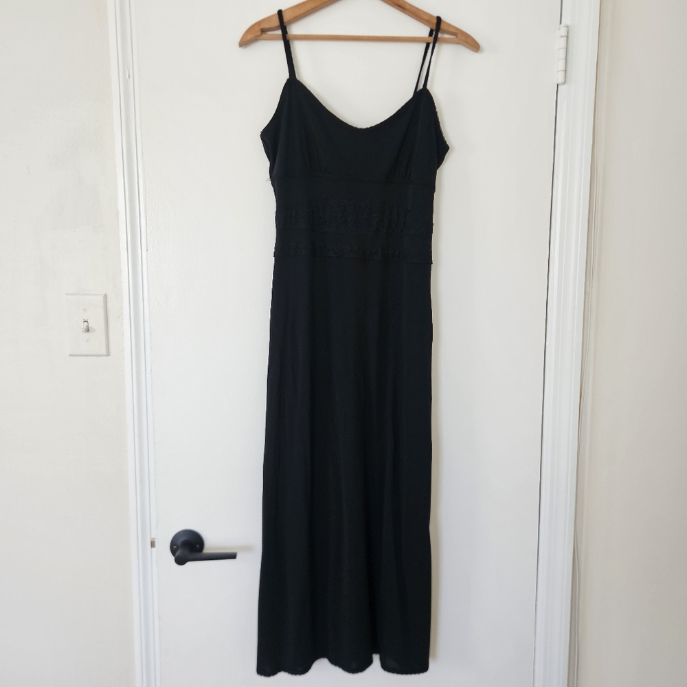 Banana Republic Womens Slip Dress 8 Y2K Midi Babydoll Whimsigoth Witchy Vtg Goth